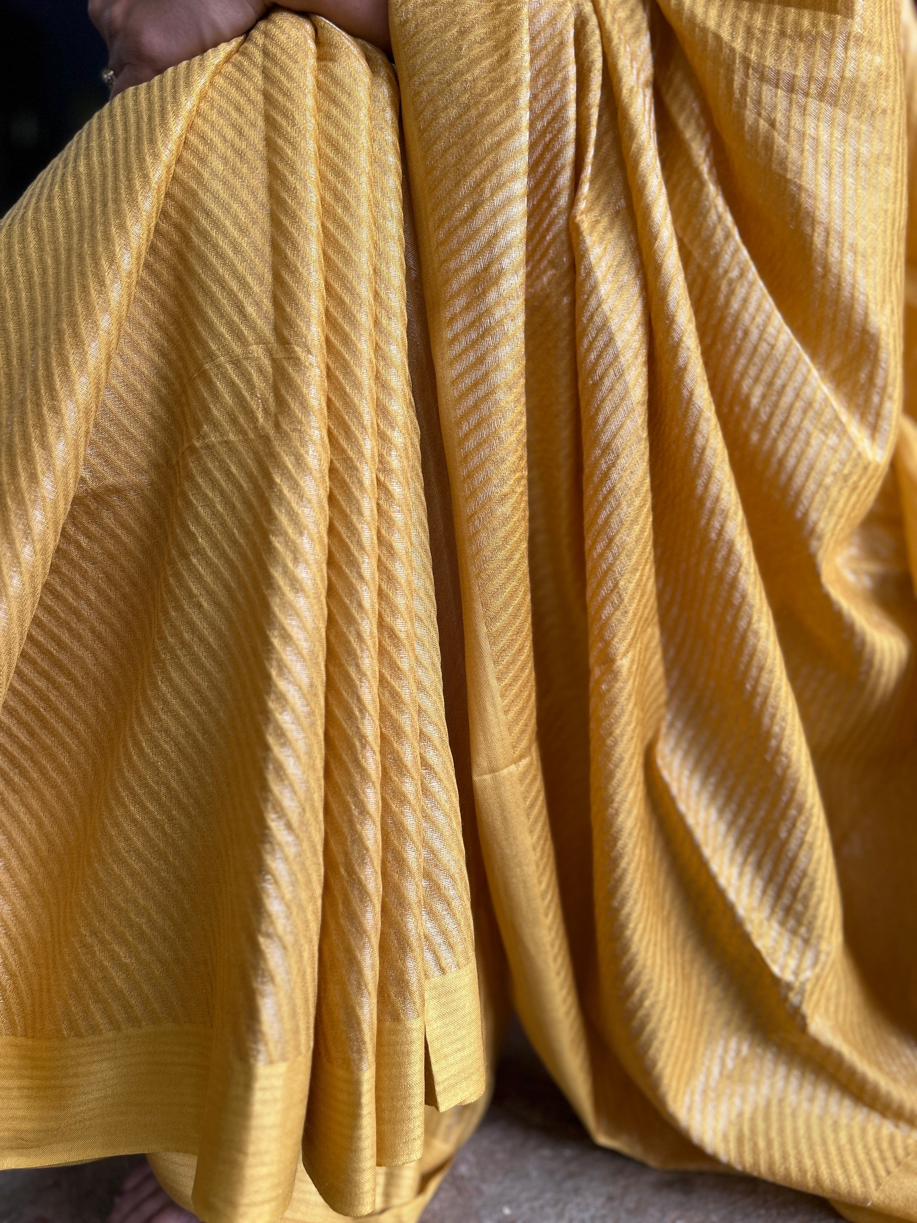 Textured Saree - Mustard Yellow