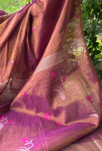 Magenta & Wine Handwoven Saree with Floral Motifs