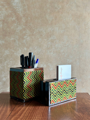 Wooden Pen stand & Card Holder