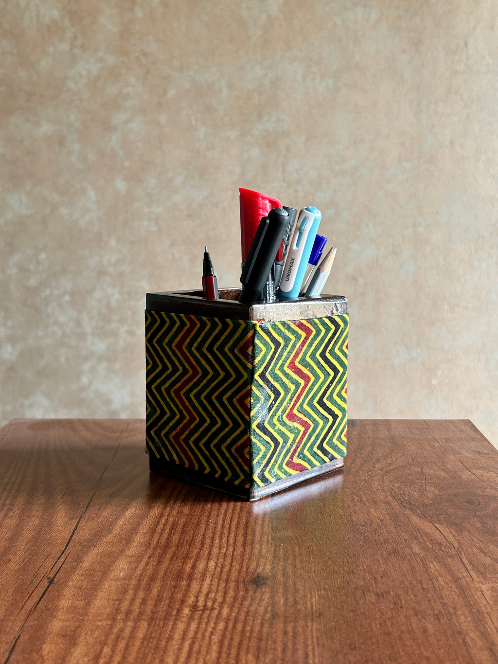 Wooden Pen stand & Card Holder