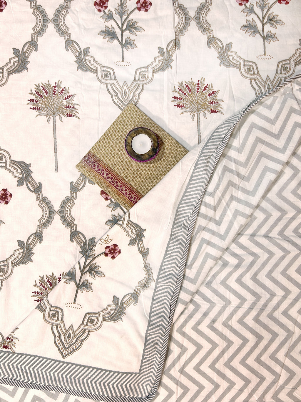 Sanganeri Single Dohar - Grey