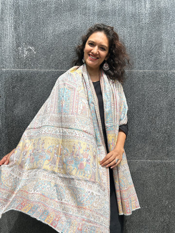 Kashmiri Floral Stole-cum-Shawl