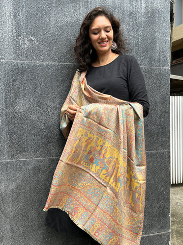 Kashmiri Floral Stole-cum-Shawls