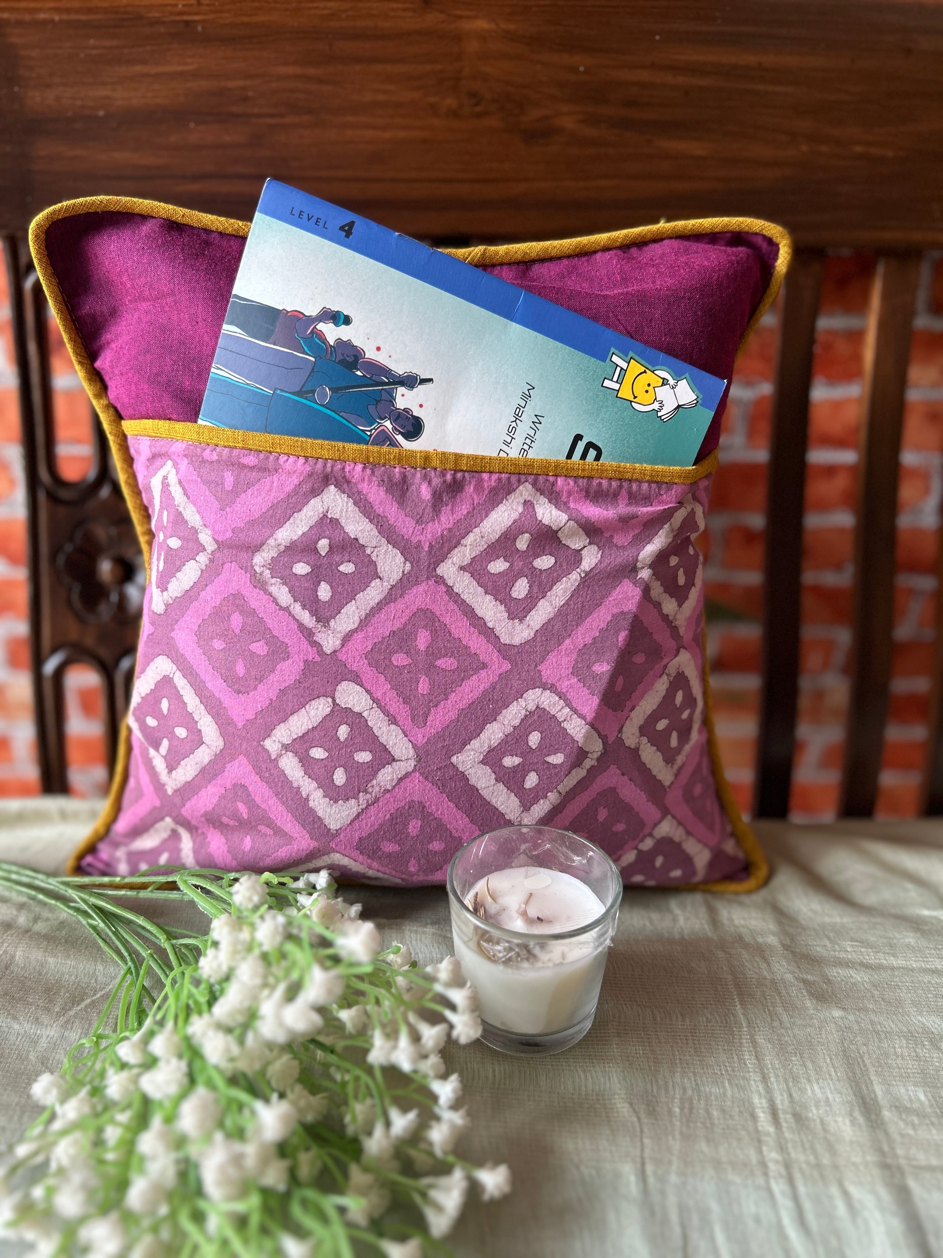 Reading Cushion Cover ( 12"x12" ) - Pink