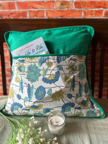 Reading Cushion Cover ( 16"x16" ) - Green Floral
