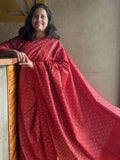 Handwoven Cotton Silk Saree - Red