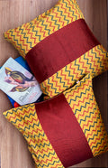 Fusion Cushion Cover - Yellow + Maroon Khun