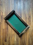 Wooden Tray - Small - Green & Walnut Brown