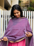 Mangalgiri Cotton Plain Dupatta with Nizam Border