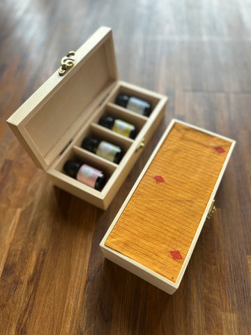 Wooden Box with Compartments - Yellow