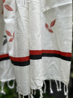 RUI - Organic Cotton Stole - Leaf Print - Rust & Black