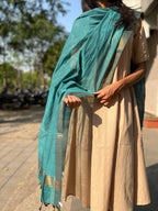 Mangalgiri Cotton Plain Dupatta with Nizam Border