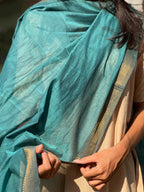 Mangalgiri Cotton Plain Dupatta with Nizam Border