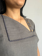 Sea-Inspired Pure Cotton Top - Grey