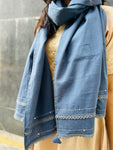 Cotton Plain Stole - Grey