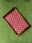 Wooden Tray - Large - Maroon Ajrakh