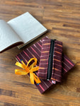 Doodle Fabric Diary + Pouch Combo - Maroon Ikat