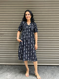 Ikkat Blazer Dress - Black
