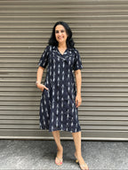 Ikkat Blazer Dress - Black