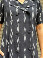 Ikkat Blazer Dress - Black