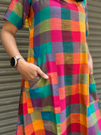 Woman's Casual Dress - Checks