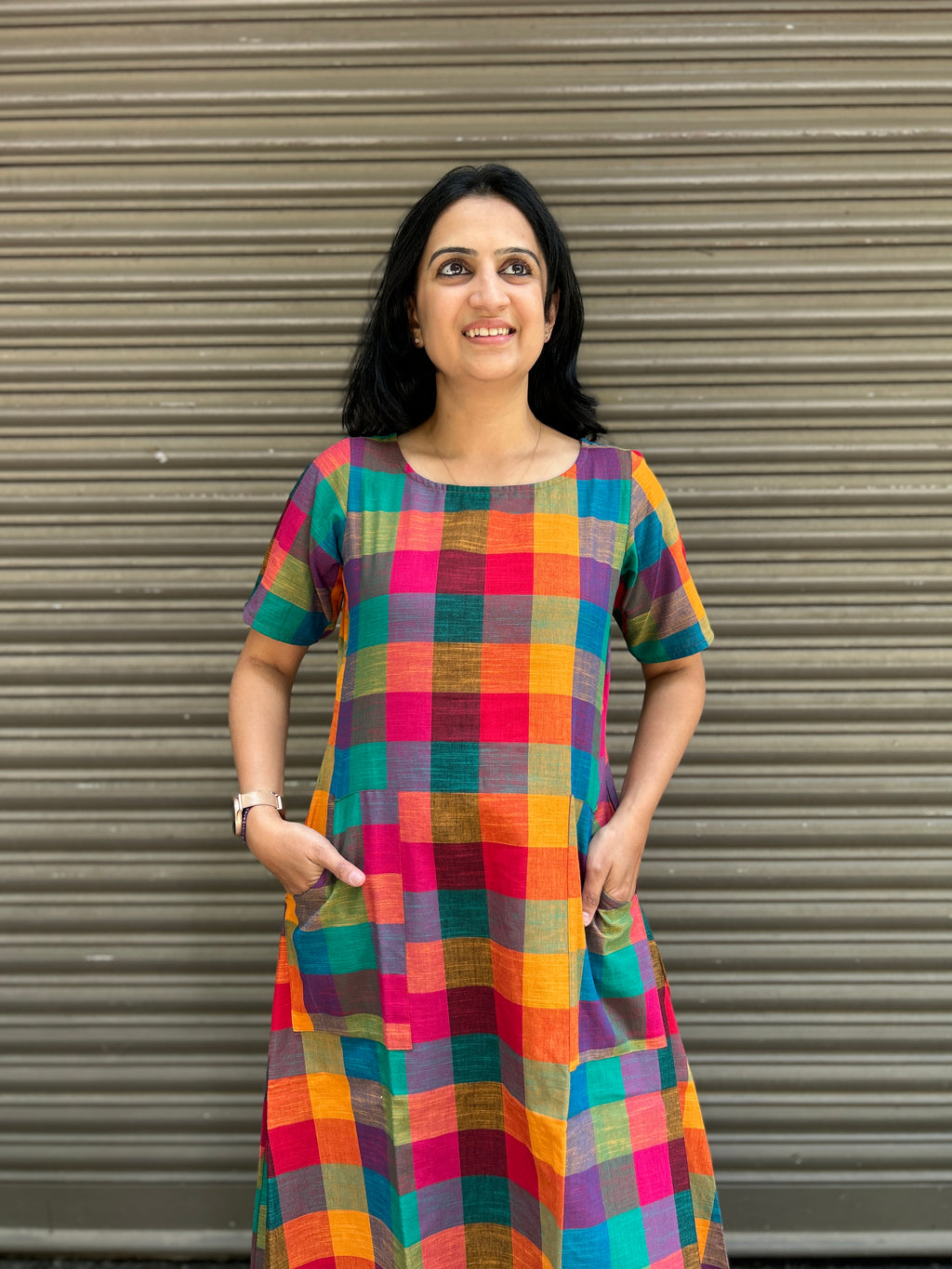 Woman's Casual Dress - Checks