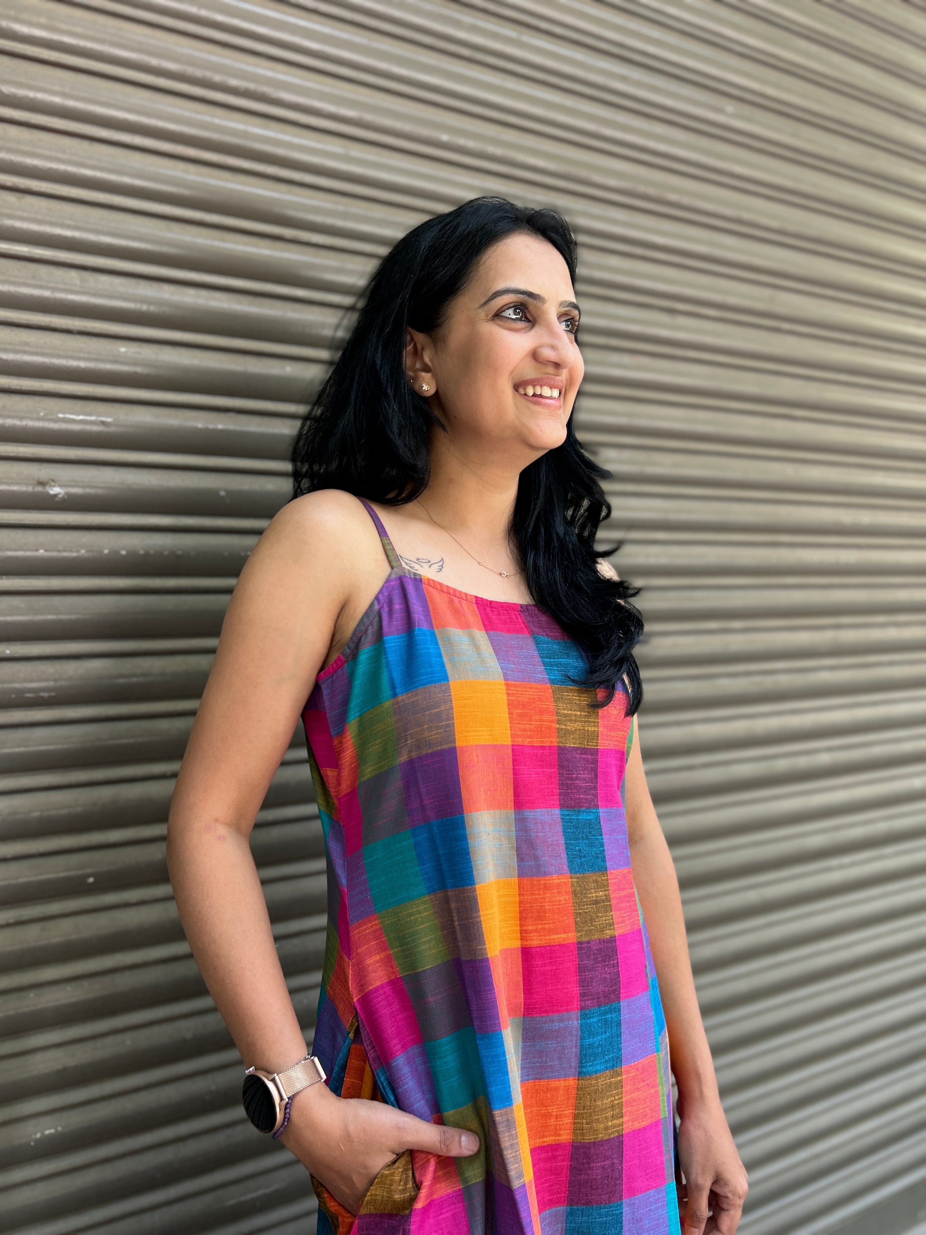 Woman's Casual Dress - Checks