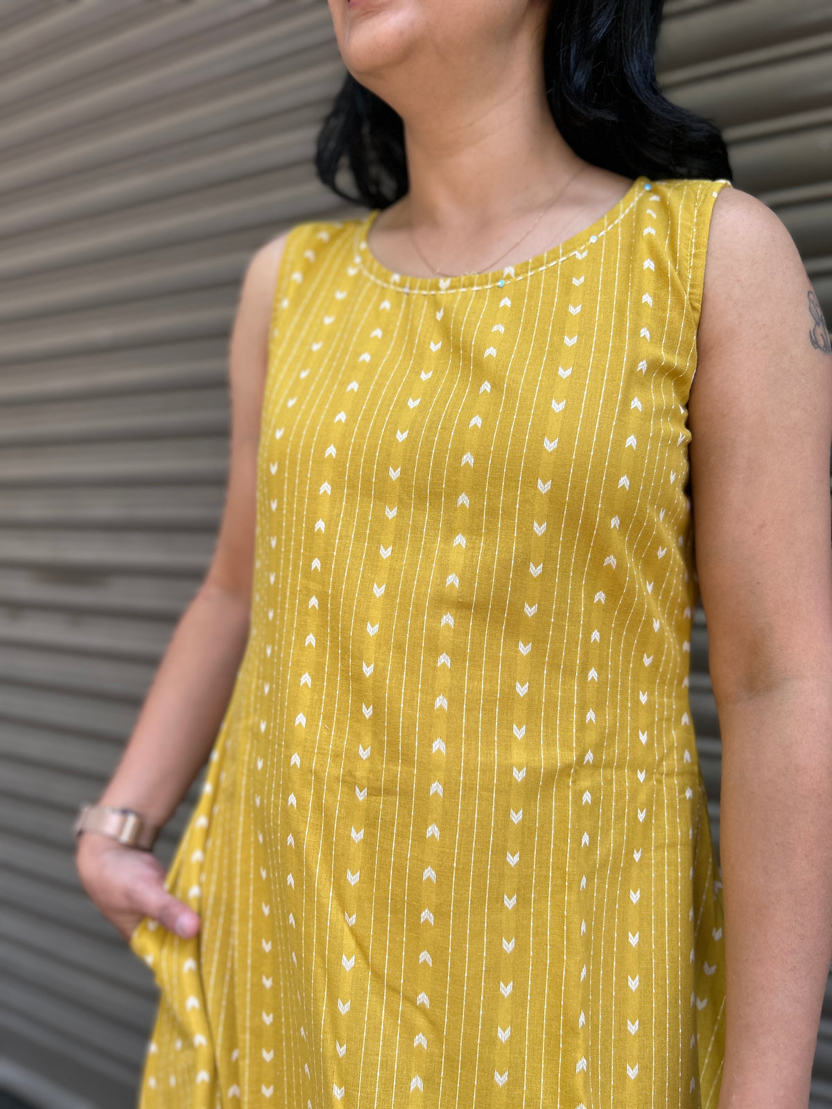Woman's Casual Dress - Yellow