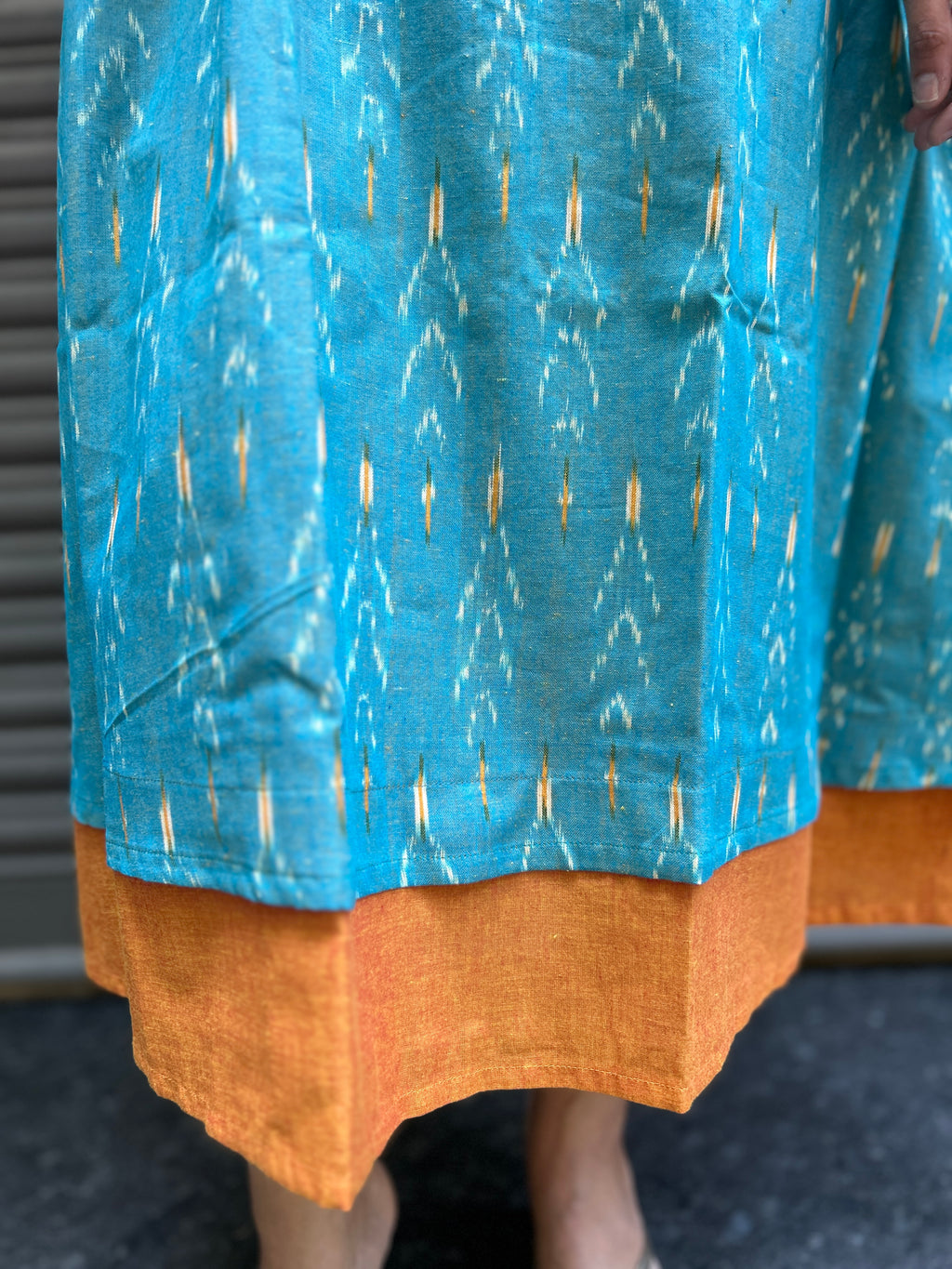 Woman's Casual Dress - Blue Ikat