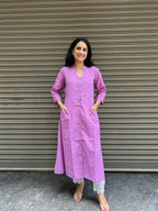 Woman's Casual Dress - Lavender Mangalgiri
