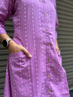 Woman's Casual Dress - Lavender Mangalgiri