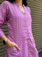 Woman's Casual Dress - Lavender Mangalgiri