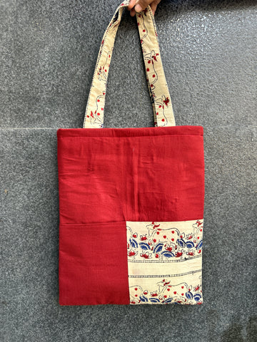 Cotton Tote Bag with Front Pocket