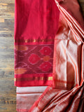 Pattu Silk Ikat Suit Set - Maroon & Off white