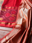 Pattu Silk Ikat Suit Set - Maroon & Off white