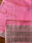 Mangalagiri Pattu Silk Top Material - Light Pink