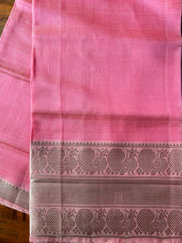 Mangalagiri Pattu Silk Top Material - Light Pink