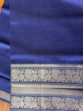 Mangalagiri Pattu Silk Top Material - Blue