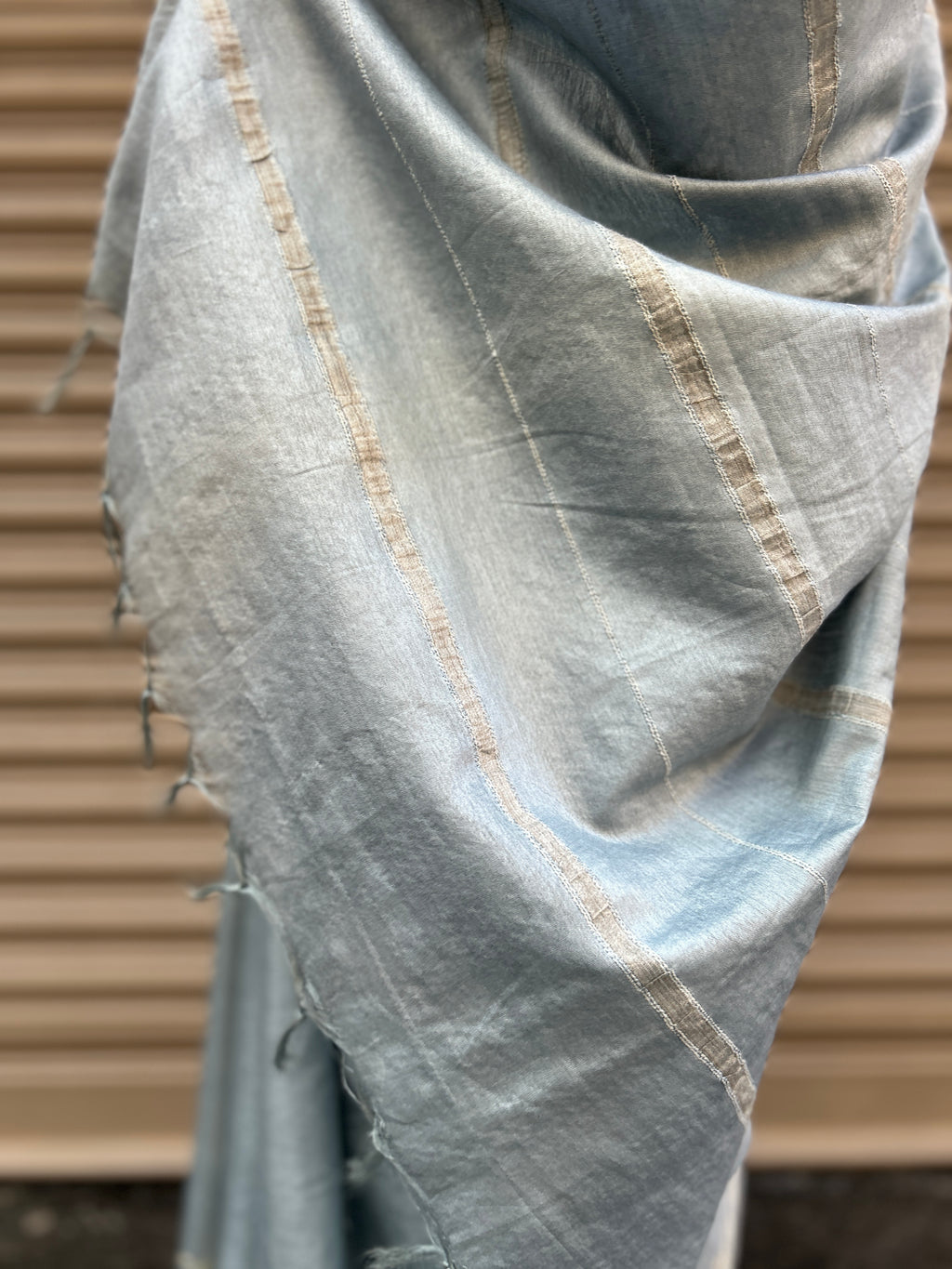 Cotton Silk Plain Saree - Grey