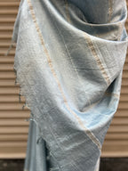 Cotton Silk Plain Saree - Grey