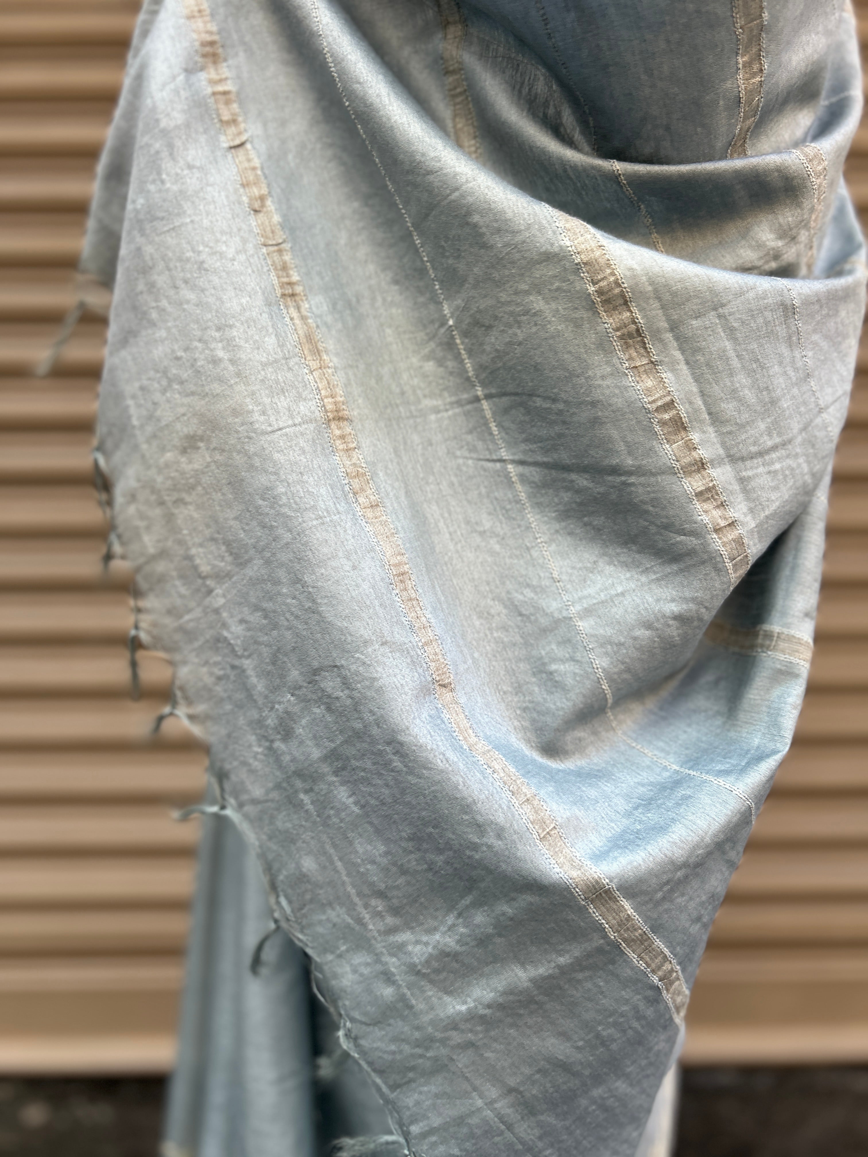 Cotton Silk Plain Saree - Grey