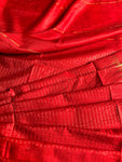 Cotton Silk Saree with Golden Lines - Red