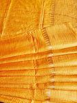 Cotton Silk Saree with Golden Lines - Yellow