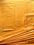 Cotton Silk Saree with Golden Lines - Yellow