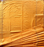 Cotton Silk Saree with Golden Lines - Yellow