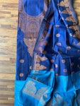 Festive Silk Suit Set - Blue