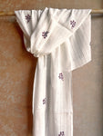 RUI - Organic Cotton Stole with Embroidery