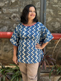 Woman's Short Kaftan  - Indigo