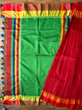 Baha Silk Saree - Red & Green