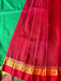 Baha Silk Saree - Red & Green